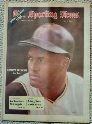 Roberto Clemente Pittsburgh Pirates February 28,  1970 Sporting News