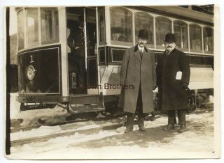 Vintage 1912 Battery & Streetcar Trolley Inventors Sprague & Partner Nyc Photo