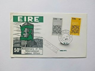 Vintage Irish First Day Cover - Eire - 50th Anniv Of The Int Labour Office