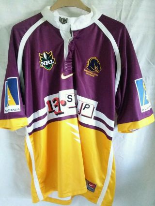 Vtg Authentic Brisbane Broncos Nike Rugby Jersey Mens Xl Nrl Offers Accepted