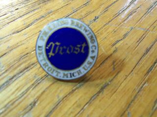 Antique Vintage Enameled Collar Button Prost P.  H.  Kling Brewing Co.  Detroit,