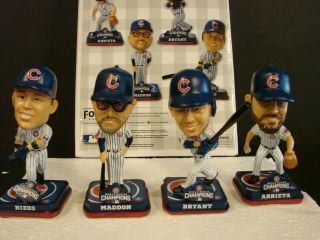 2016 Ws Champions Chicago Cubs Forever Collectibles Mini Bobblehead Set (4) Nib