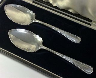 Cased Antique Hallmarked Sterling Silver Jam / Preserve Spoons – 1913