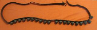 20 Brass Vintage/antique Sleigh Jingle Bells On 77 - Inch Leather Strap Christmas
