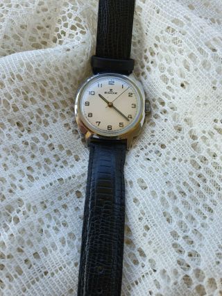 Men/s Vintage " Edox " Watch.  Swiss Made.  17 Jewels.  Era : 1960 