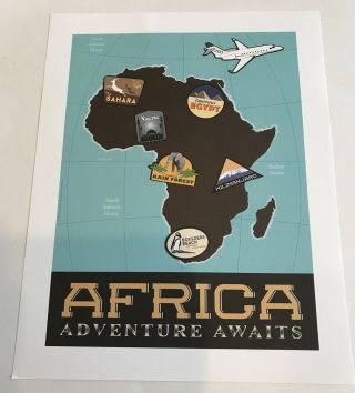 Gulfstream G280 Jet Print Travel Poster 11” X 14” Africa Adventure Awaits