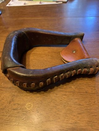 Vintage Single Leather Riding Stirrup Leather Laced