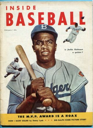 Inside Baseball February 1953 Vol.  1 No.  7 Jackie Robinson Brooklyn Dodgers Vg,  Ap