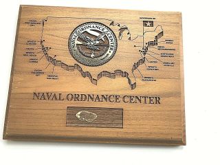 VTG US Navy Wood Plaque Naval Ordinance Center - Laser Cut in Wood - 2