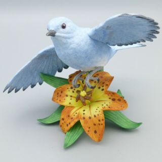 Vintage Lenox Mountain Bluebird Porcelain Figurine Blue Bird Garden Birds 1994