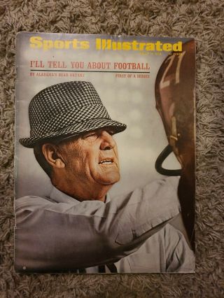 August 15,  1966 Paul Bear Bryant Alabama Crimson Tide First Sports Illustrated