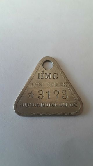 Scarce Hudson Motor Car Co.  Nickle Silver Tool Check