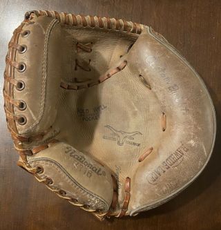 Vintage 1960’s Era Baseball Catchers Mitt Glove National Sporting Goods -