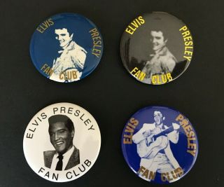 Elvis Presley - Vintage Fan Club Badges X 4