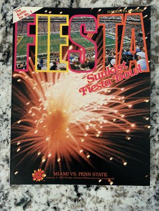 1987 Fiesta Bowl Program Miami Vs.  Penn State