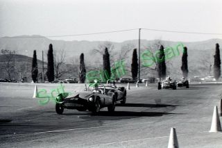 1961 Sports Car Racing Photo Negative Pomona Road Racing Chaffee Pink Elephant