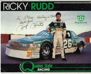 2 Twin Ricky Rudd Quaker State 26 King Racing Nascar Autographs 1988 Stats Buick
