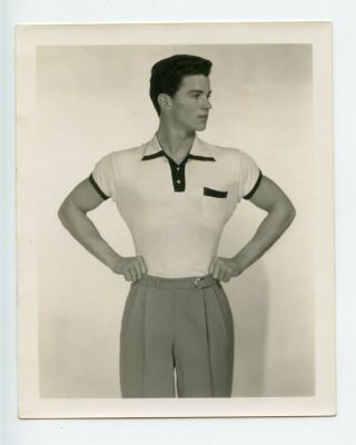 Portrait Of Glenn Bishop By Irv Johnson Vintage C1953 4x5 Photo Physique Gay Int