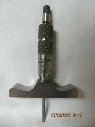 Vintage Brown And Sharpe 0 - 1 " Ratchet Depth Micrometer No.  607