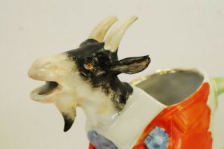 Porcelain Schafer Vater Goat Creamer From Germany,  Figural,  Billy Goat,  Antique
