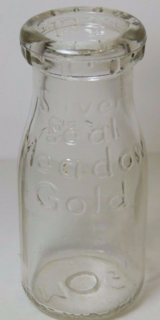 Patent 1931 Vintage 1945 Meadow Gold Milk Bottle Dairy Half Pint Embossed Bottle