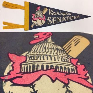 1960s Vintage Washington Senators Baseball Mlb Rare Mini Pennant Banner 5x12