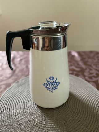 Vintage Corning Ware Stovetop Coffee Pot 9 Cup Percolator 2