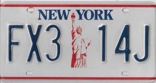 1986 Iconic York Statue Of Liberty License Plate Fx3 14j Hard To Find
