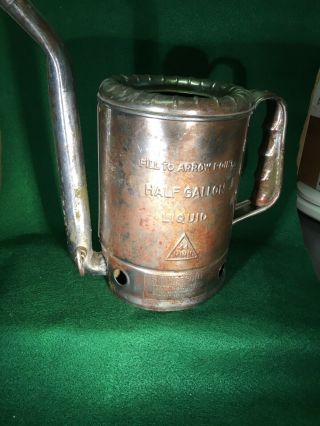 Vintage 1/2 Gallon Oil Can By Swingspout Measure Co.  Ny - Chicago - La,  Garage