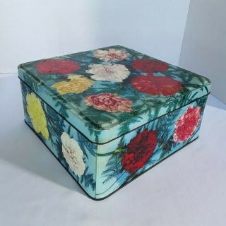 Vintage - Carr’s Carlisle Limited England Carnations Tin Box - Good Conditions