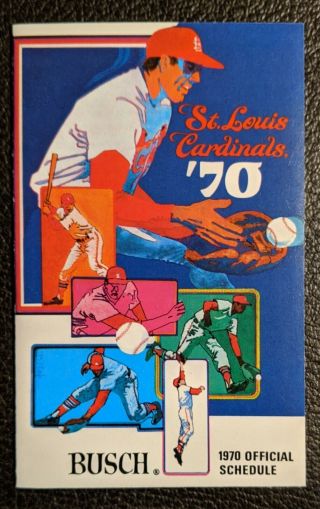 1970 St.  Louis Cardinals Baseball Pocket Schedule Busch Bavarian Beer Sponsor Nm