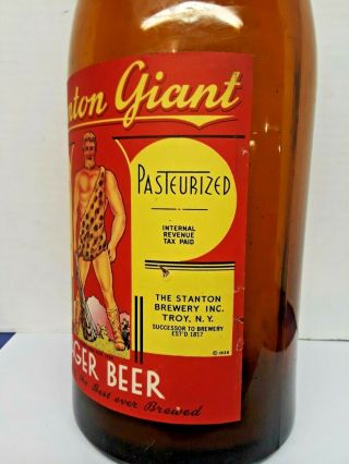 Vintage Stanton Beer Giant Picnic Bottle 1/2 gal STANTON BREWING CO.  Troy N.  Y. 3