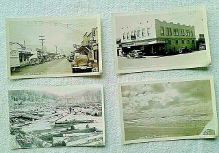4 Vintage Long Beach,  Washington State Real Photo Unposted.  Souvenir Postcards.