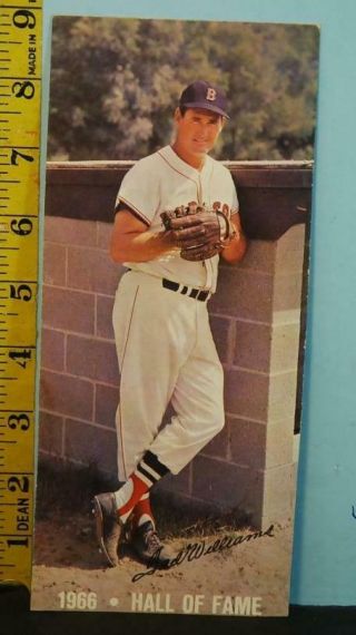 1966 Ted Williams Boston Red Sox Baseball Hall Of Fame Cardboard Photo Rare Tw24
