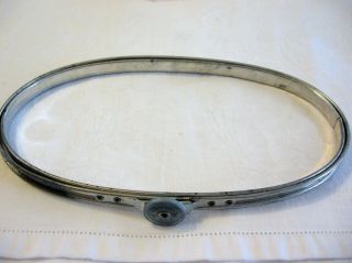 Vintage Oval Metal Cork Lined 8 - 1/2 " Embroidery Hoop Tension Wheel Pat.  Usa