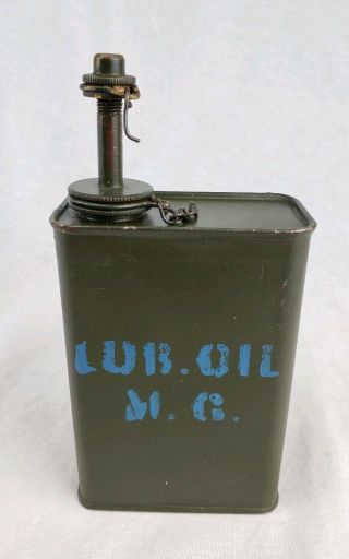 Vintage Ww 2 Korean Era Us Army Military Browning Oil Tin Can Handy Oiler M.  G.