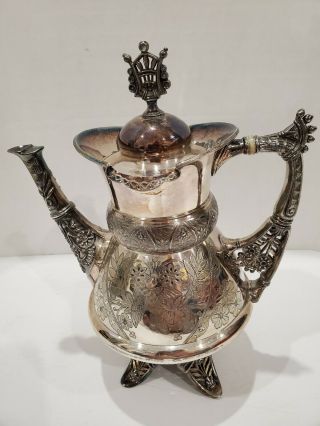 Antique Simpson Hall Miller Quadruple Silver Plate Tea/coffee Pot