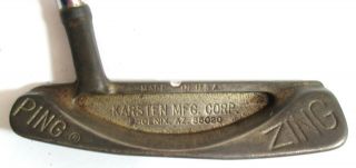 Vintage Ping Zing Mg Bronze Putter Phoenix Az 85020 Steel Ping Shaft 34 1/2 "