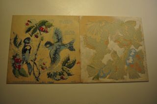 Vintage Paint By Number Canvas Incomplete Birds Set Of 2 - 8” X 8 "