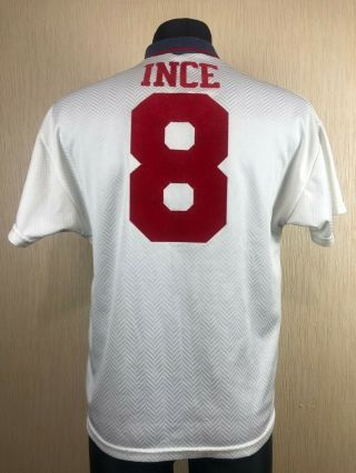 England 1993/1994 Paul Ince Home Vtg Football Soccer Jersey Shirt Umbro Size M