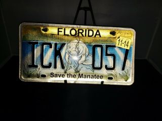 Florida Specialty License Plate Save The Manatee Ick 057