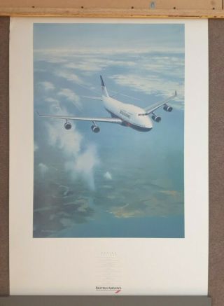 British Airways Vintage Boeing 747 - 400 Travel Shop Poster.  Ba Item