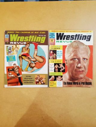 Vintage Wrestling Revue Magazines - Blassie - Sammartino 10/64 & 2/65