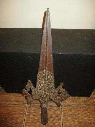 Antique Metal Halberd Spear Battle Ax Head Very Ornate Medieval Weapon Cool