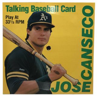 Vintage Talking Baseball Card Jose Canseco Oakland A 