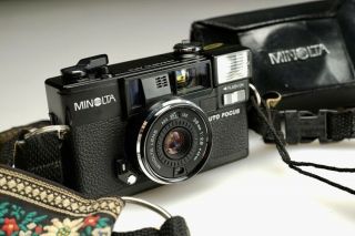 Vintage Minolta Hi - Matic Af2 35mm Point And Shoot Film Camera 38mm/2.  8 Lens