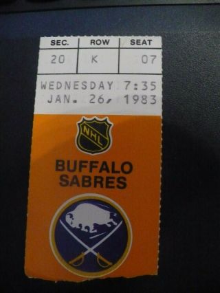 1/26/83 Buffalo Sabres Vs Montreal Canadiens Vtg.  Ticket Stub -