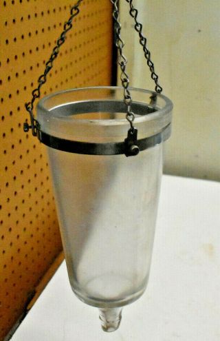Antique Vintage Hanging Mortuary Embalming Gravity Flask 12 " Oddity Funeral