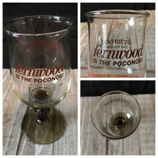 Fernwood Is The Poconos Souvenir Glass Honeymoon Mountain Resort Vintage