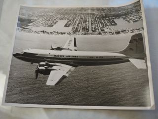 Mackey Airlines Dc - 6 Flying Along The Florida Coast Early 1960 